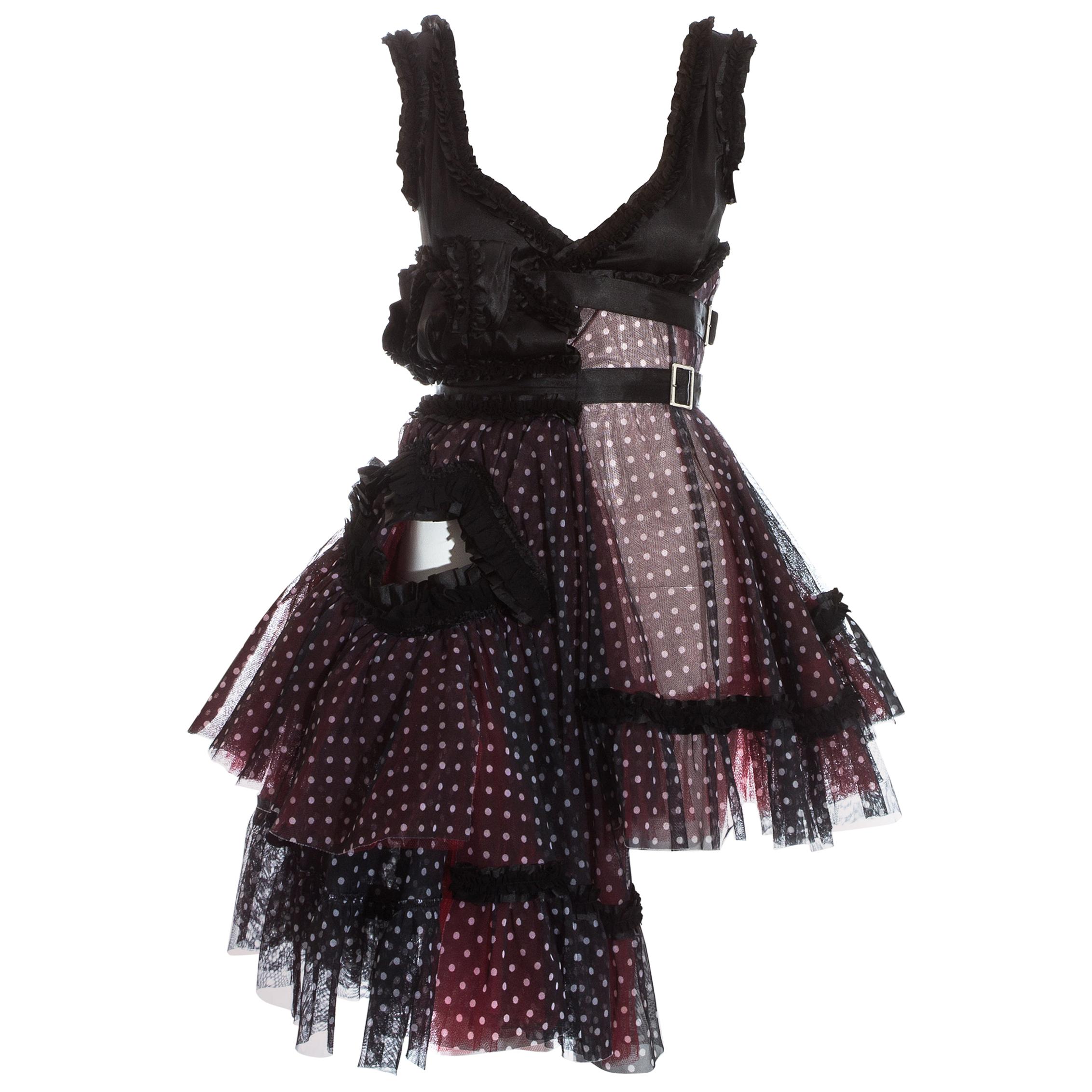 Comme des Garcons polka dot tulle deconstructed dress, fw 2008 For Sale