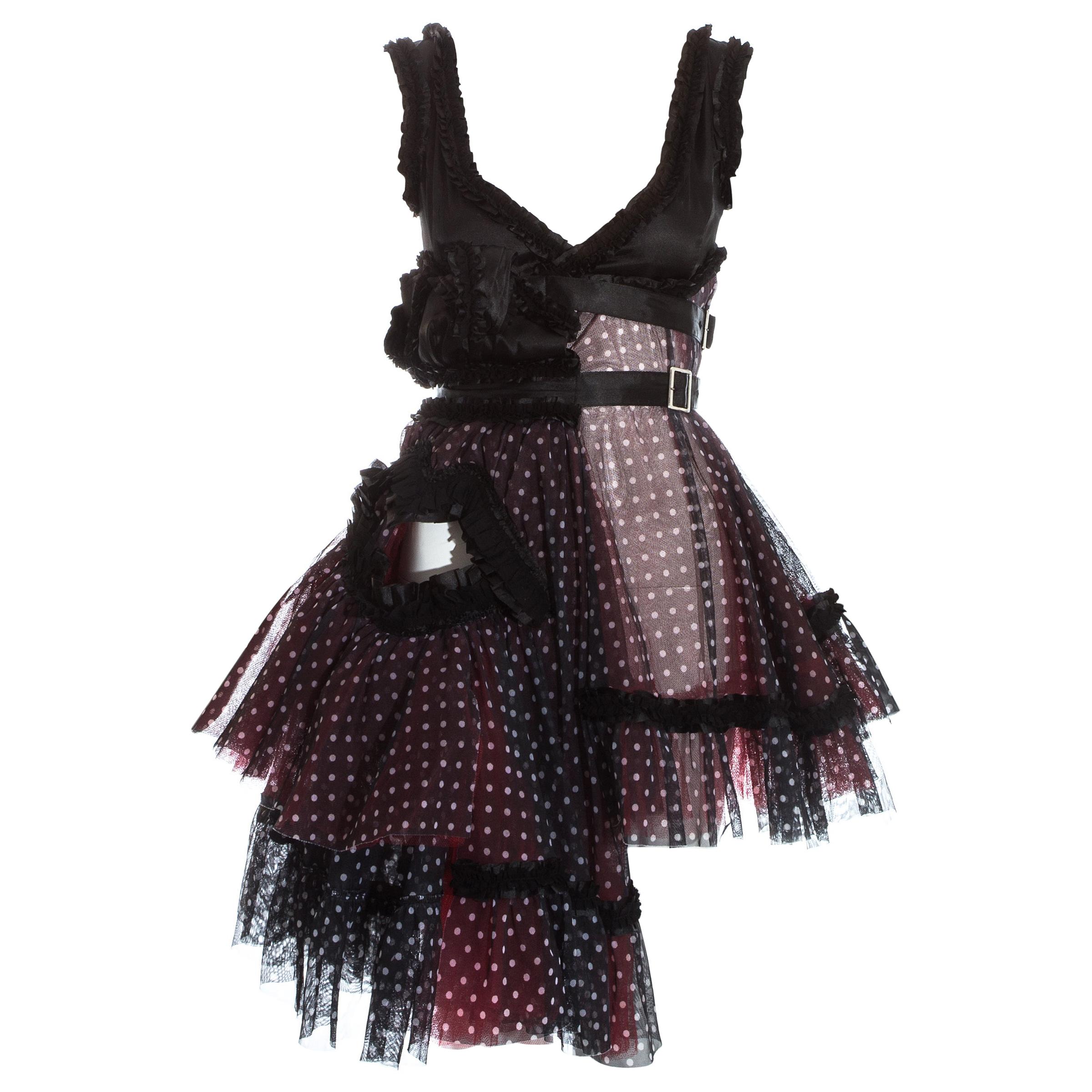 Comme des Garcons polka dot tulle deconstructed dress, fw 2008
