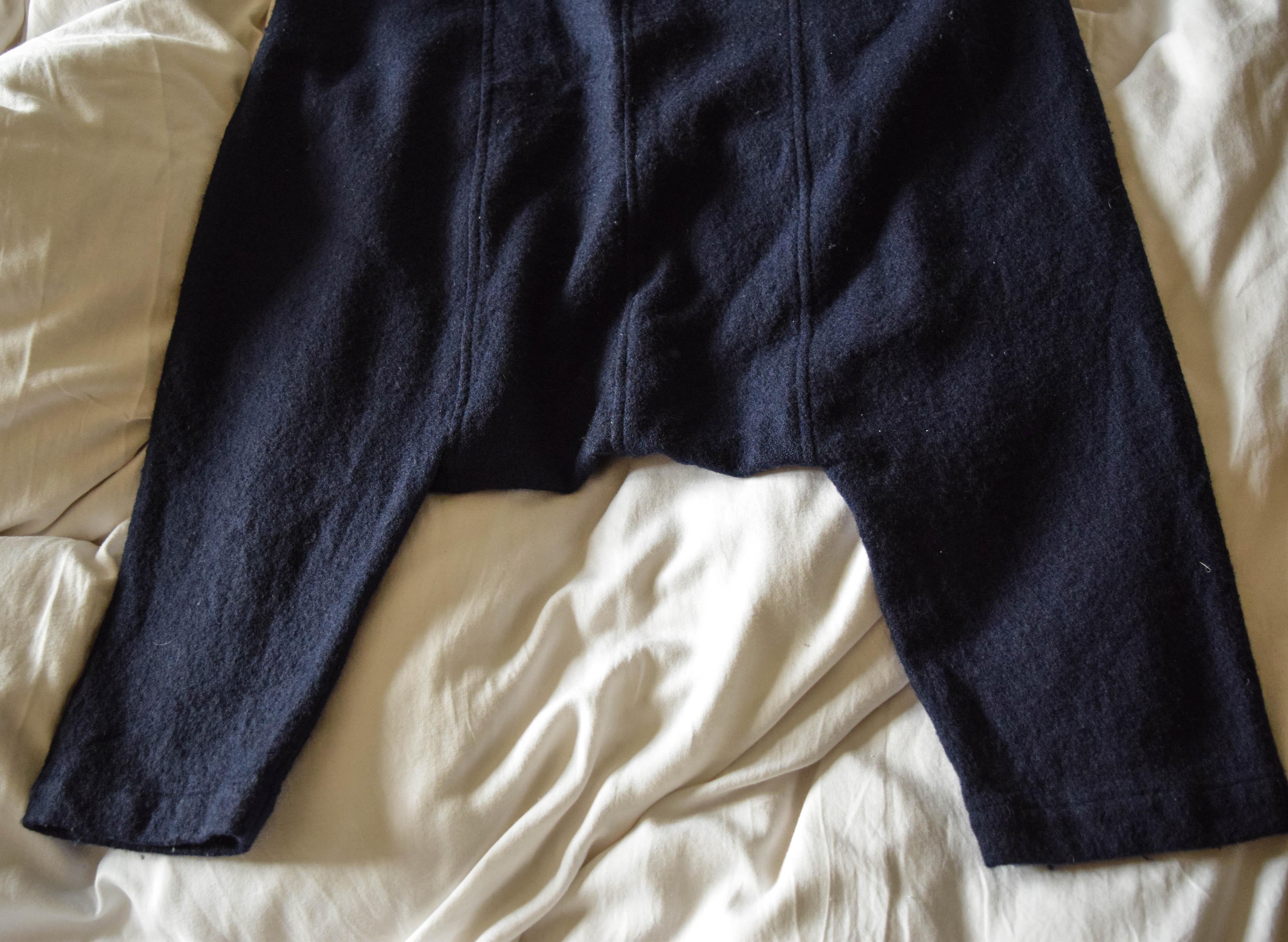 Comme des Garcons pantaloni da donna in pura lana nero in vendita 5