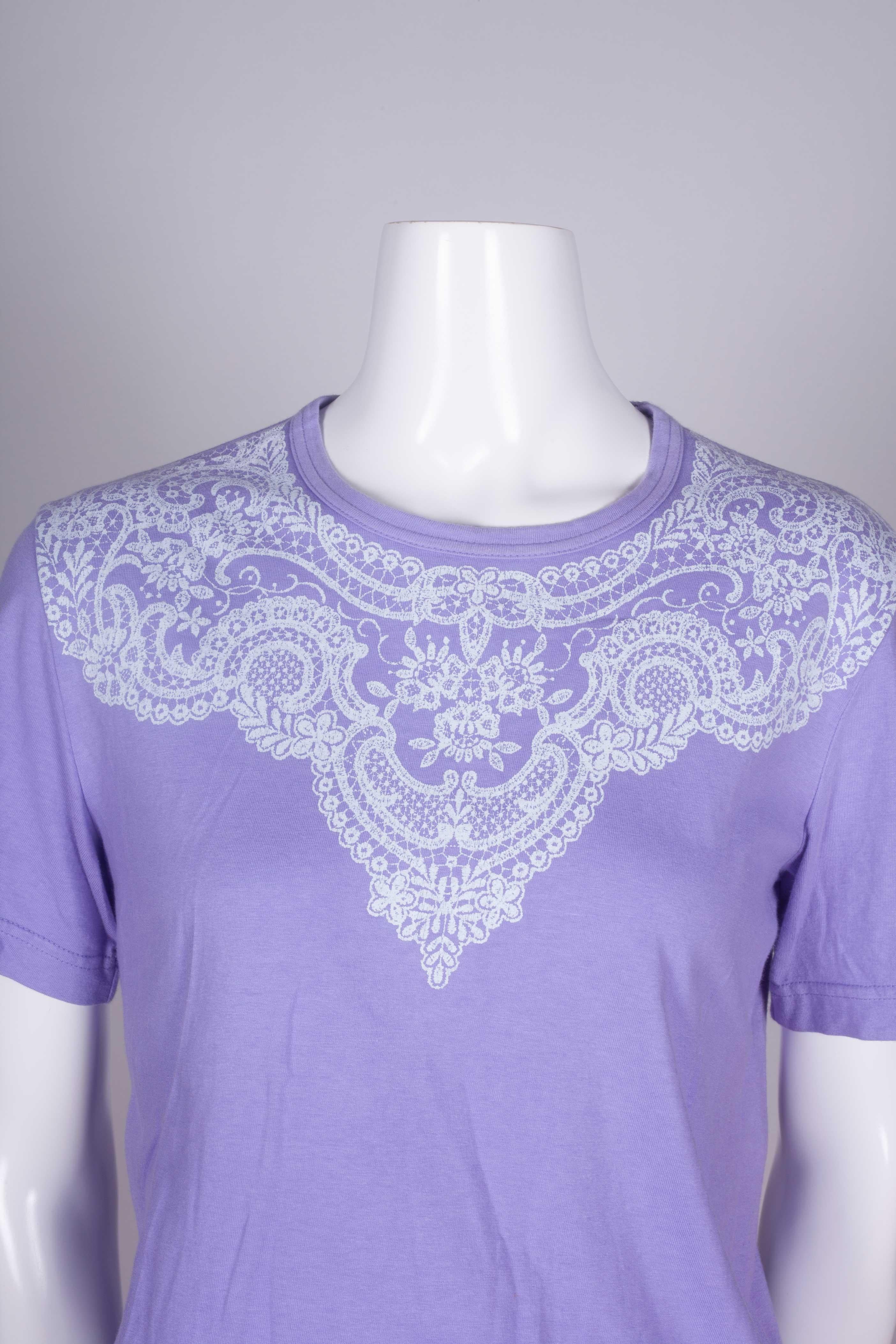 Comme des Garçons Purple T-shirt with Lace Motif, 2006 2