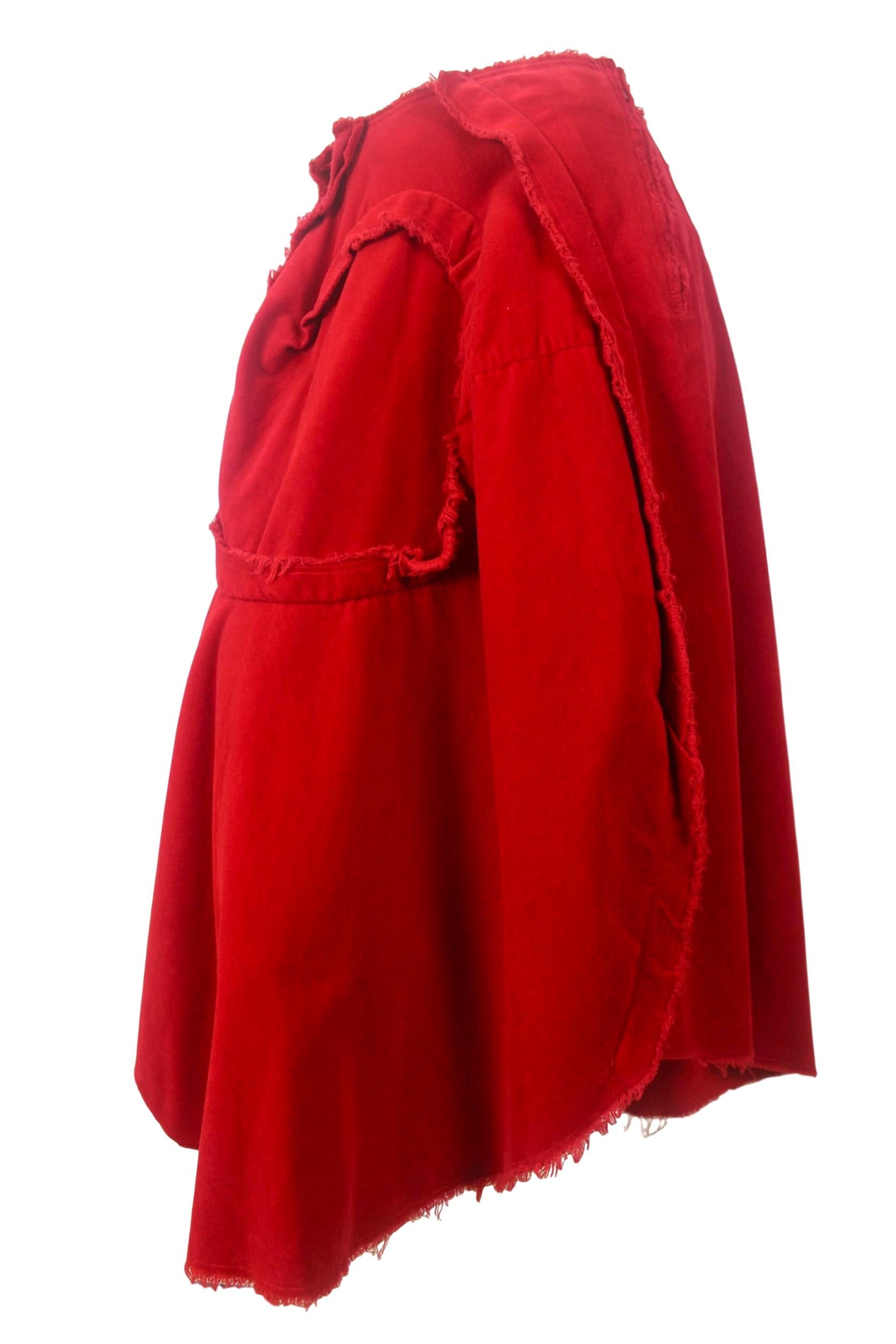 Comme des Garcons Raw Edge Velvet Skirt In Good Condition For Sale In Bath, GB