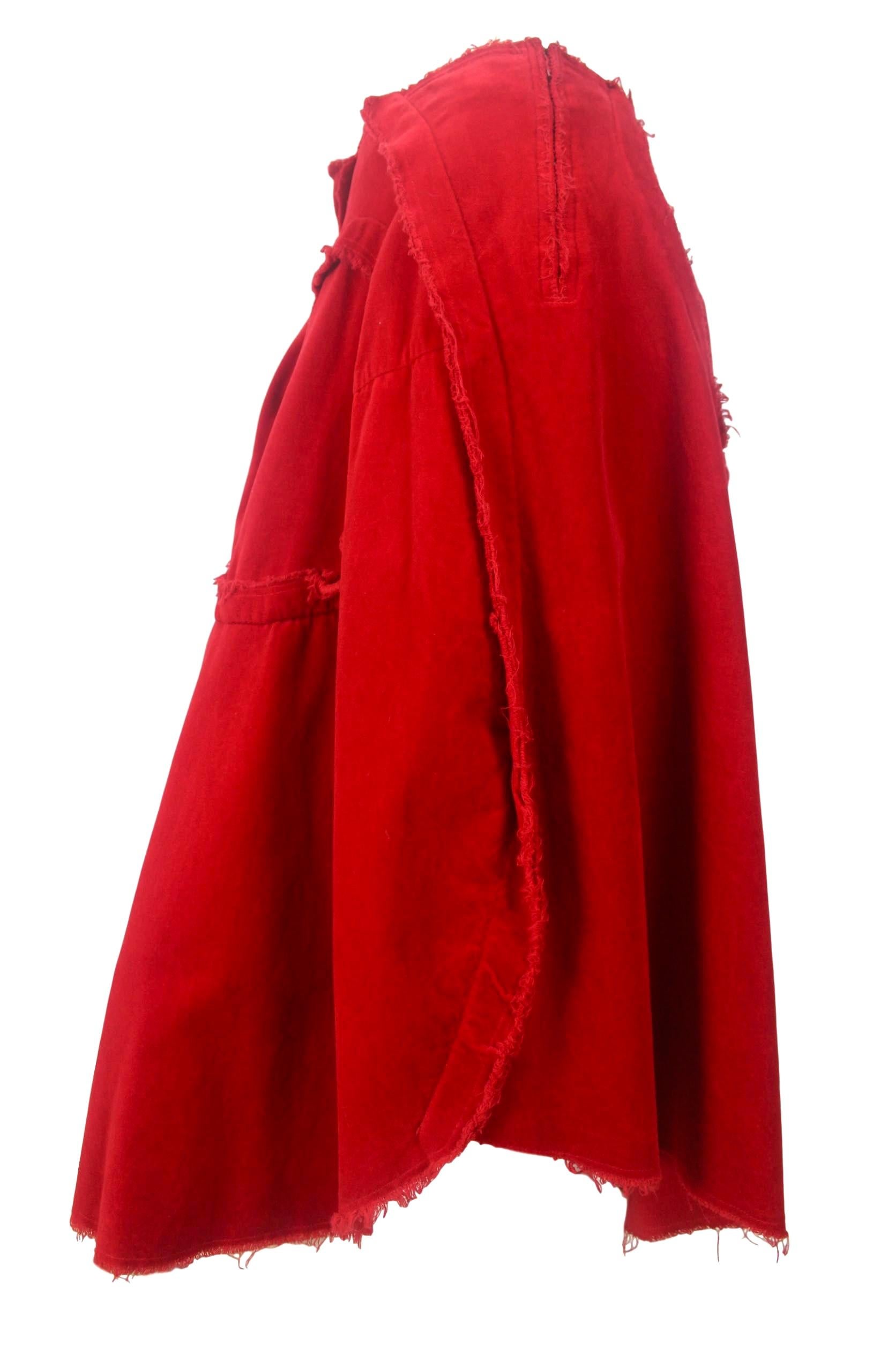 Women's Comme des Garcons Raw Edge Velvet Skirt For Sale