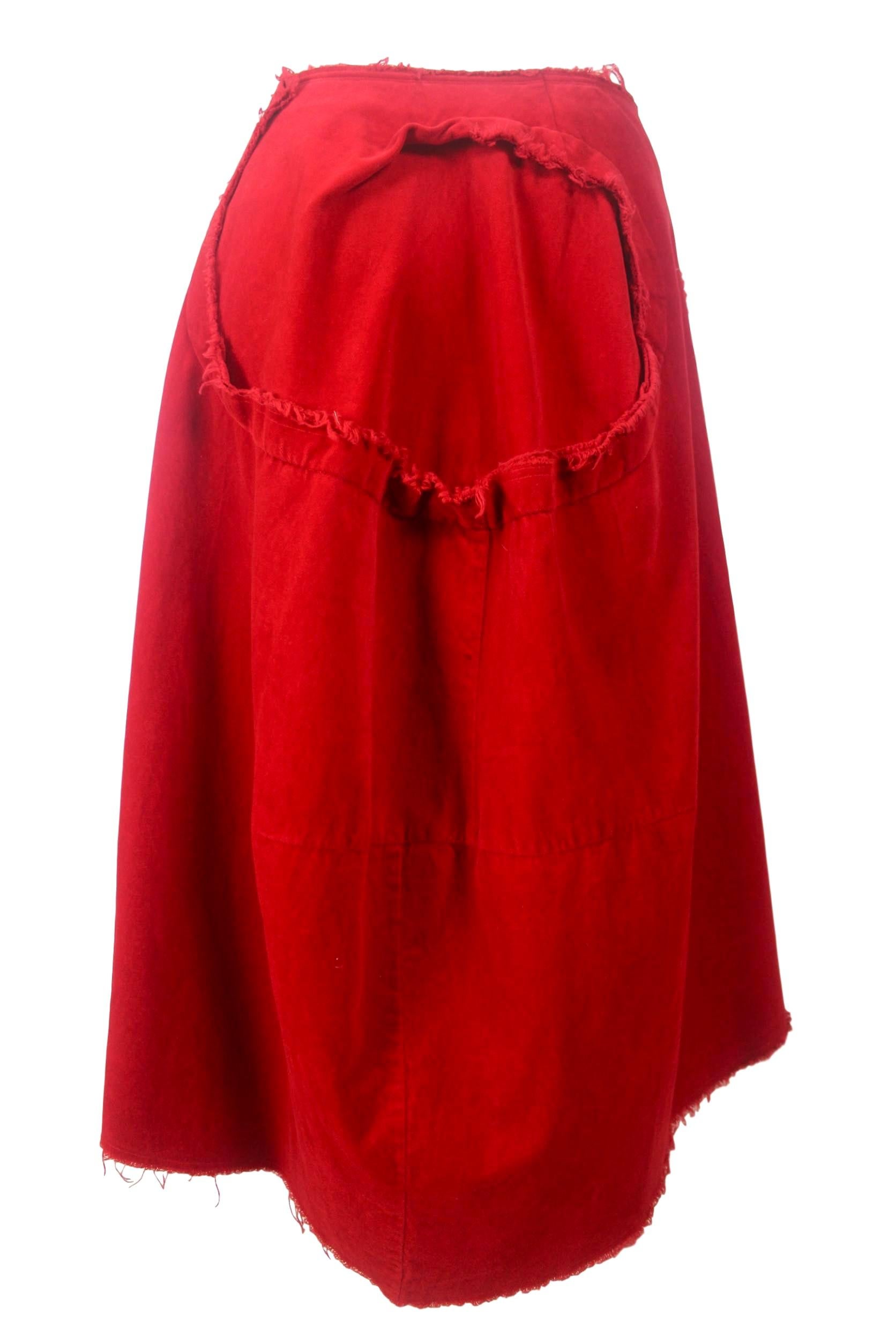 Comme des Garcons Raw Edge Velvet Skirt For Sale 2