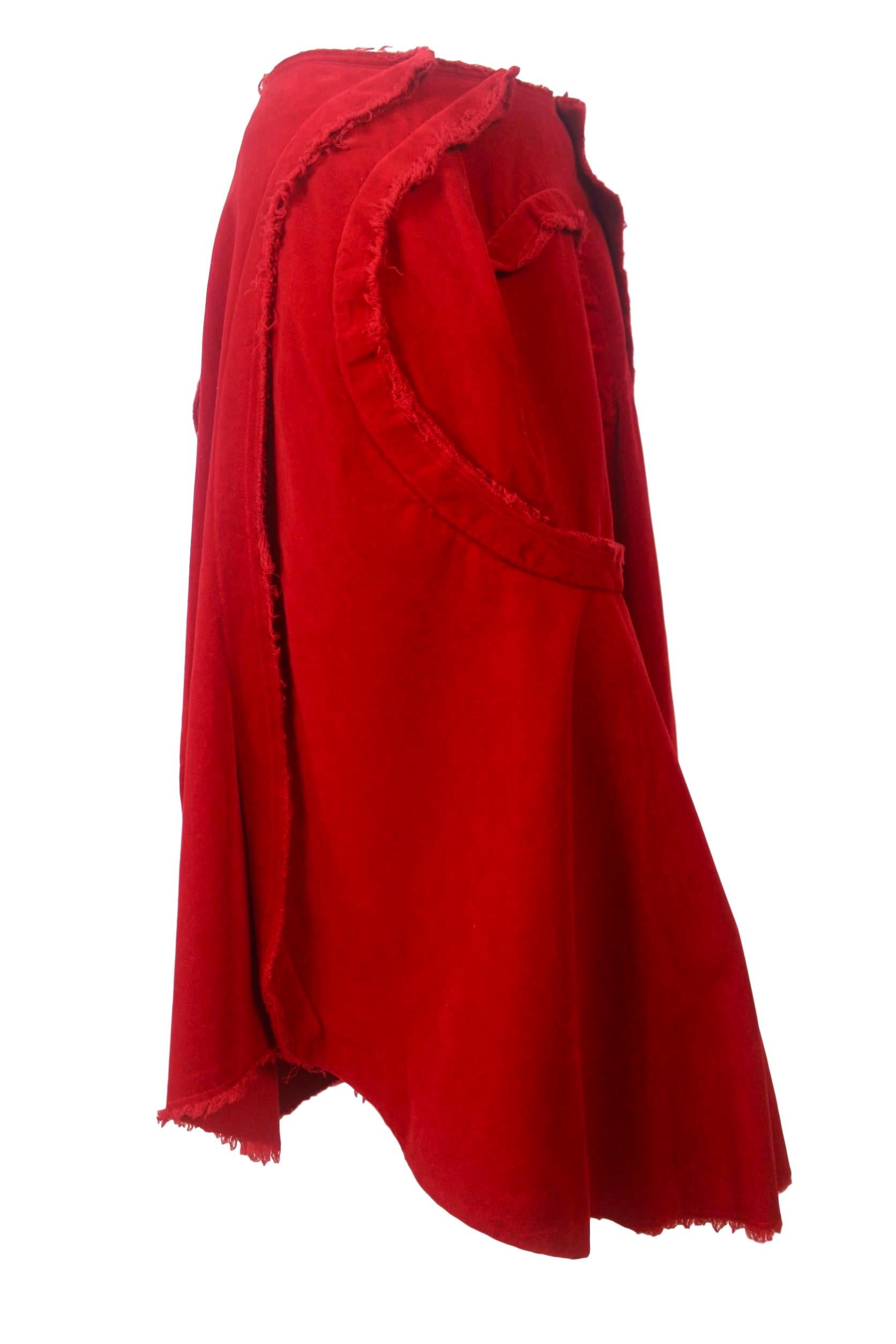 Comme des Garcons Raw Edge Velvet Skirt For Sale 4
