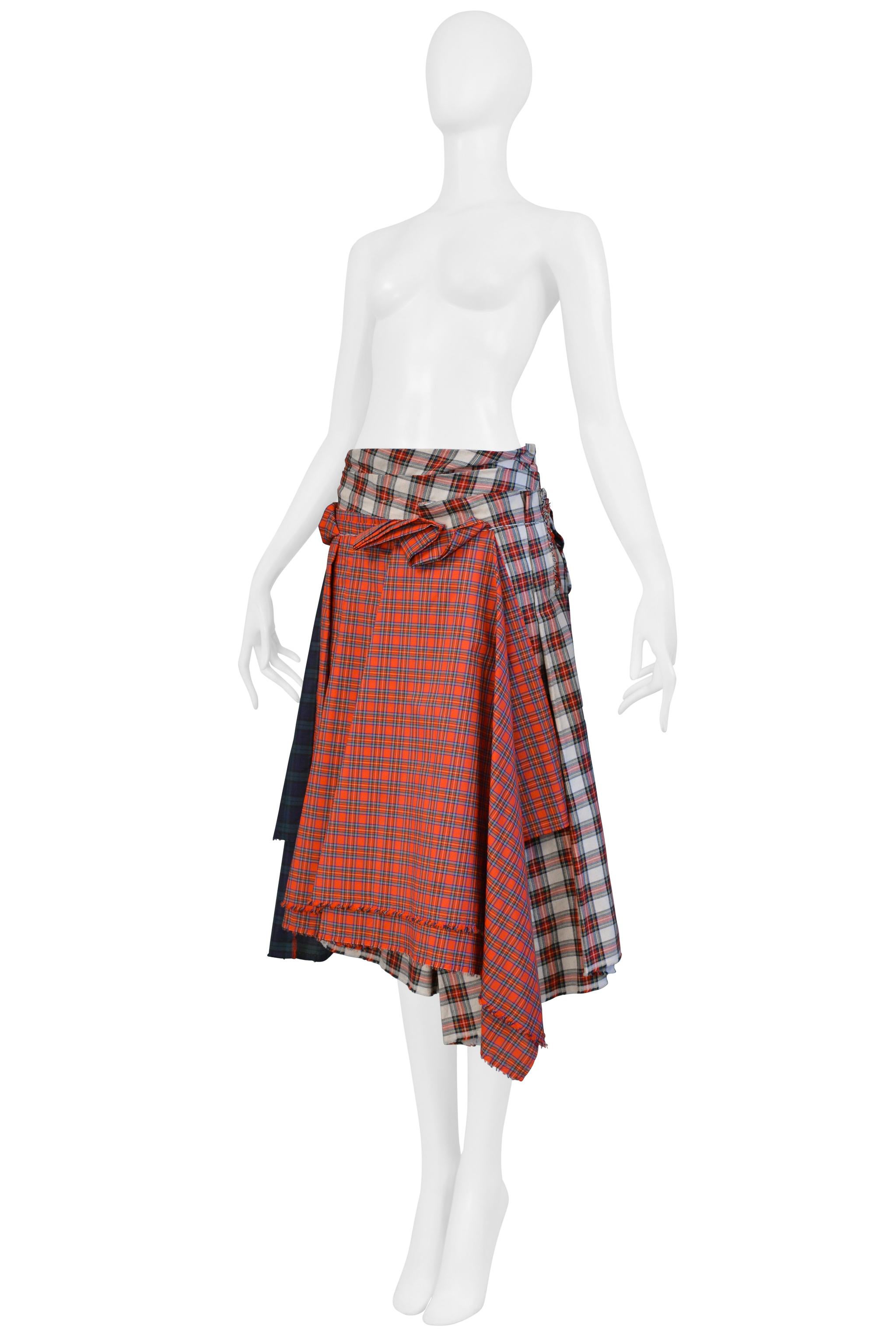 De las mujeres Comme Des Garcons Falda plisada de cuadros escoceses reciclados 2006 en venta