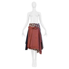 Comme Des Garcons Recycled Tartan Plaid Pleated Skirt 2006