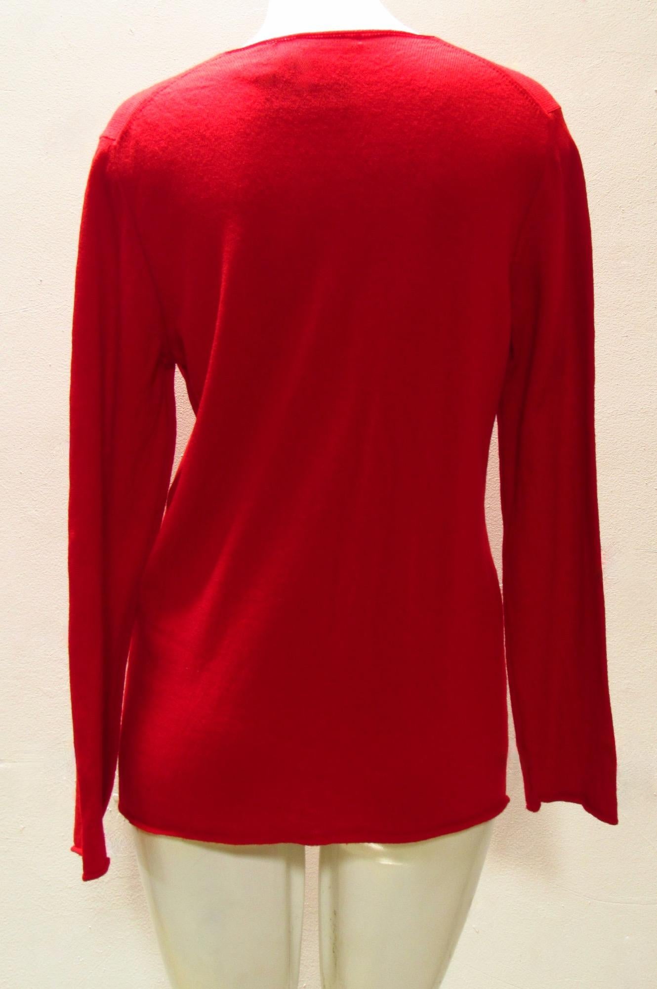 Comme Des Garçons Red Flower Sweater In New Condition For Sale In Laguna Beach, CA