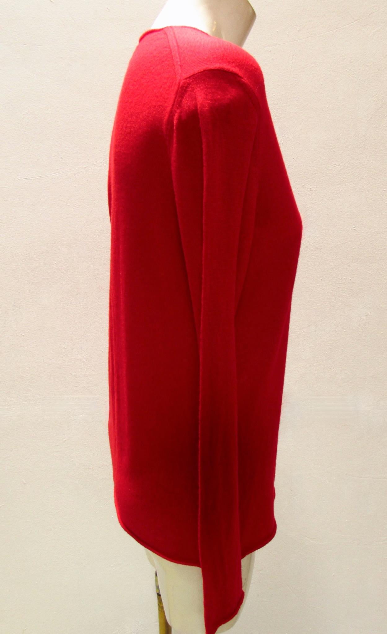Women's Comme Des Garçons Red Flower Sweater For Sale