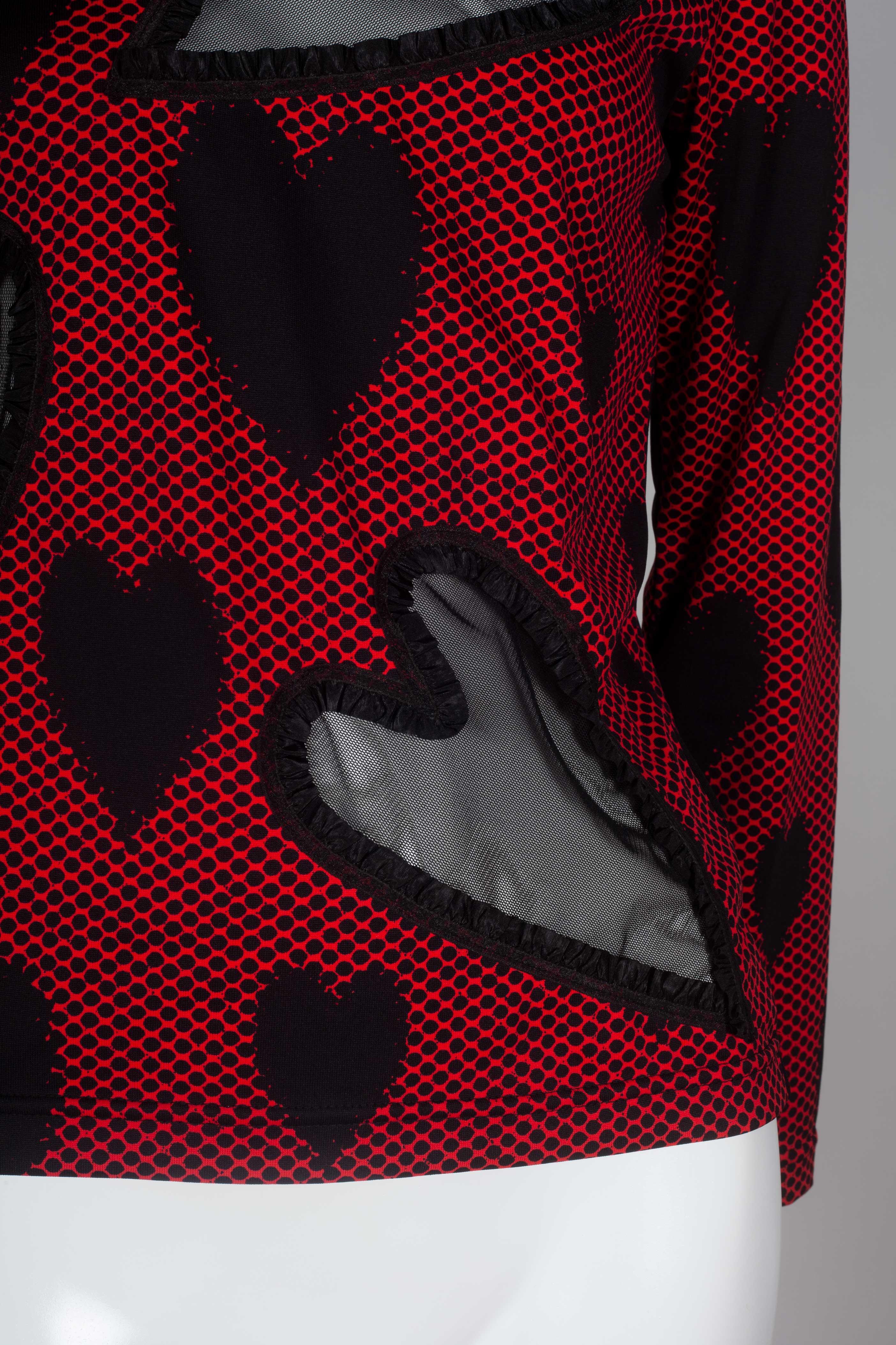 Comme des Garçons Red Long Sleeve with Chiffon Hearts, 2008 2