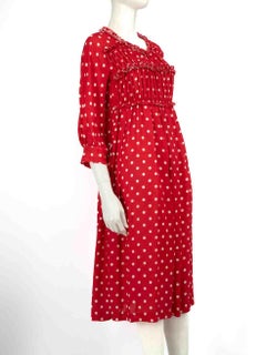 Comme Des Garcons Red Polkadot Ruffle Midi Dress Size XS