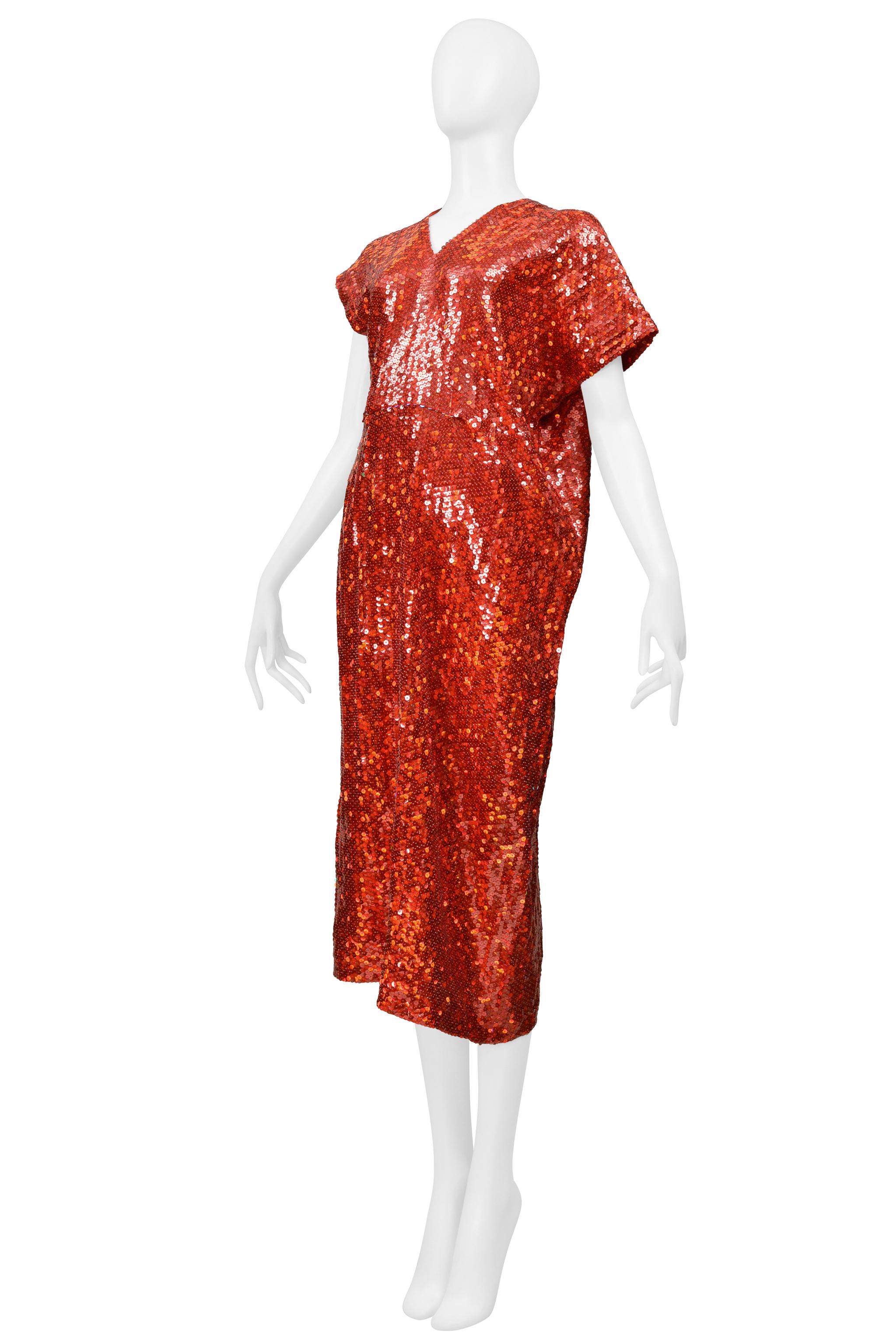 Comme Des Garcons Robe de cocktail asymétrique à paillettes rouges 2000 Pour femmes en vente