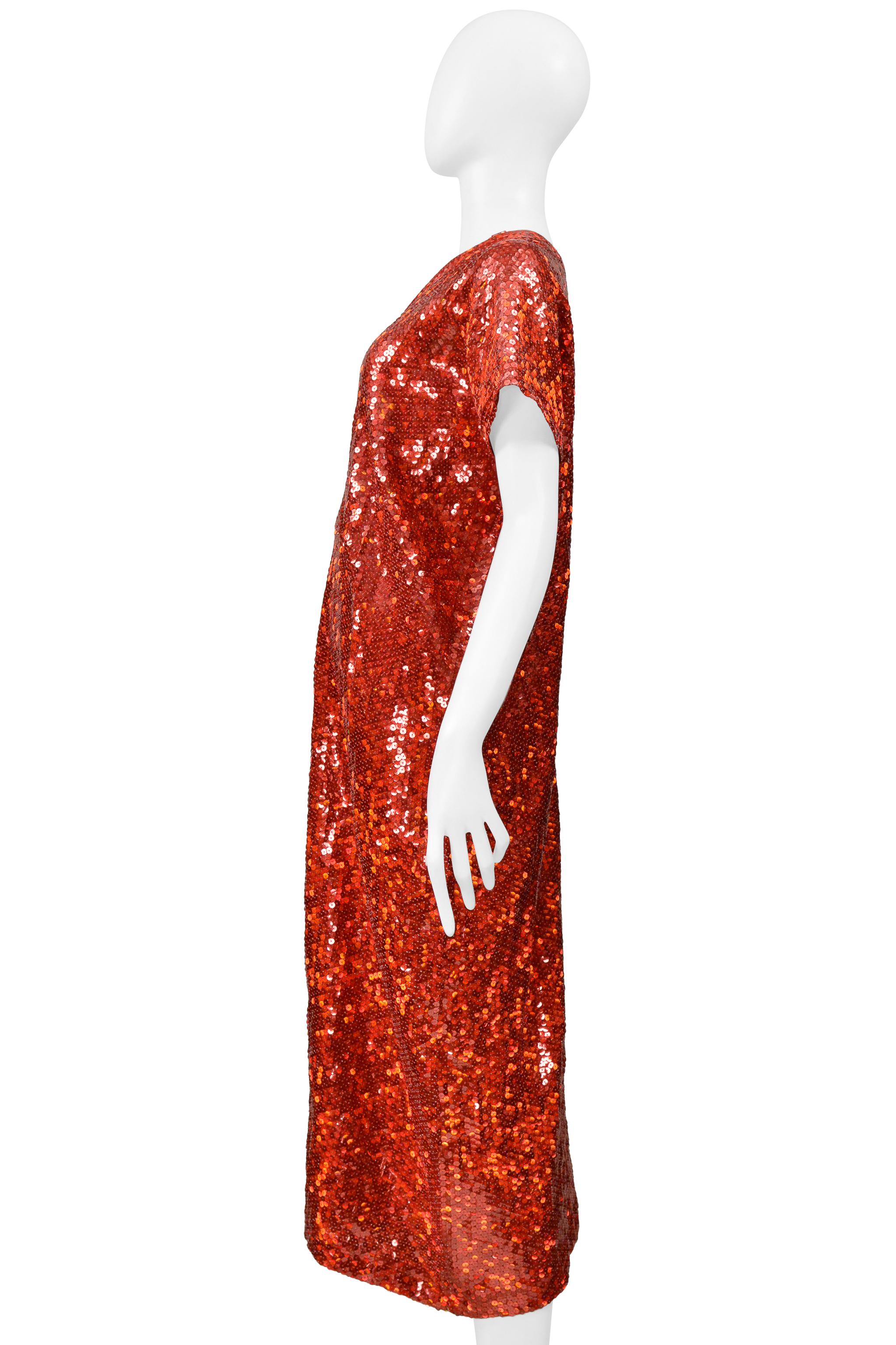 Comme Des Garcons Robe de cocktail asymétrique à paillettes rouges 2000 en vente 1