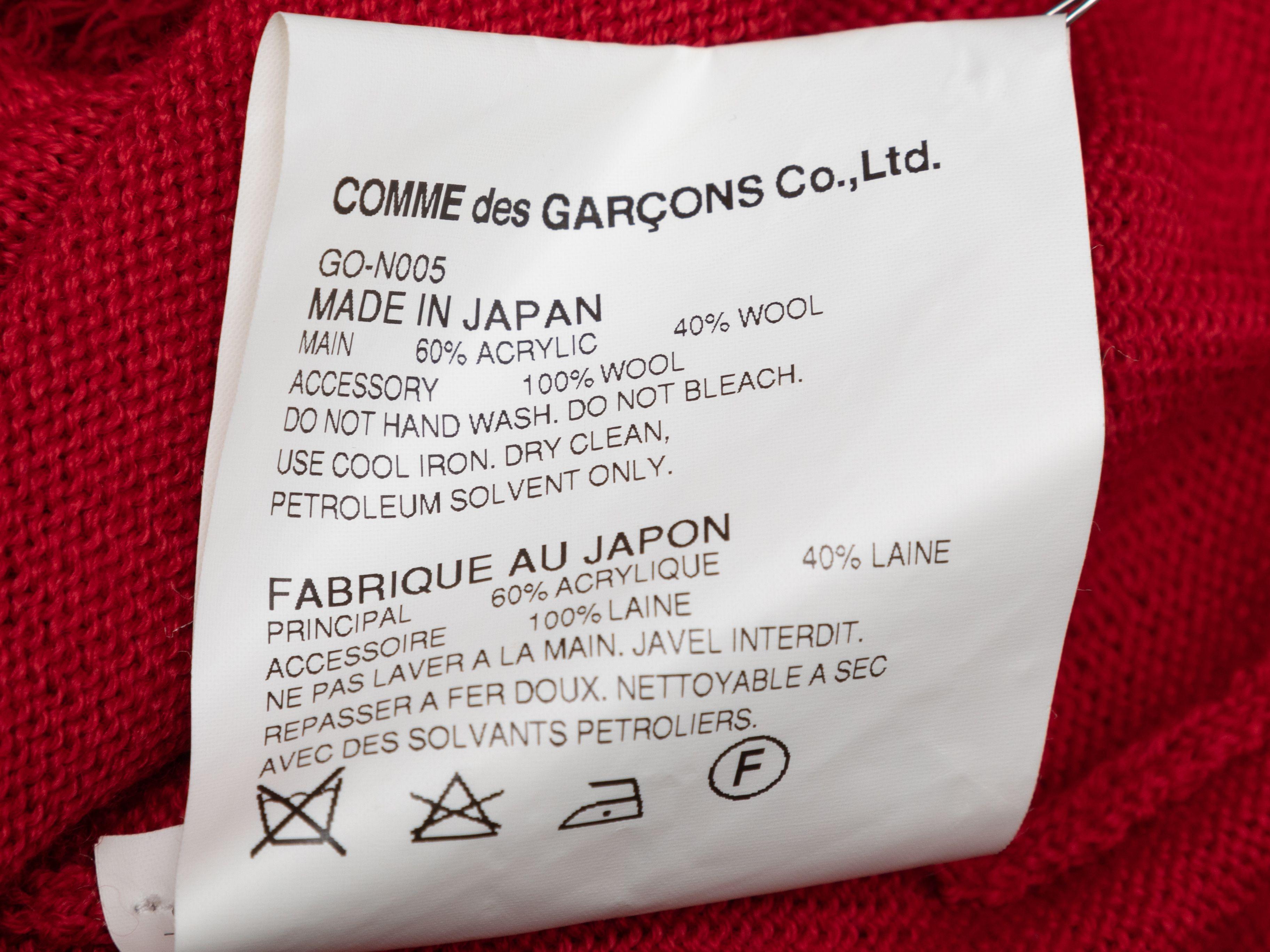 Comme Des Garcons Red Wool-Blend Rosette Sleeveless Top In Good Condition In New York, NY