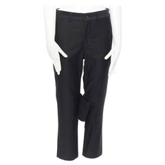 COMME DES GARCONS REI KAWAKUBO black cotton tailor chino crop pants bondage XS