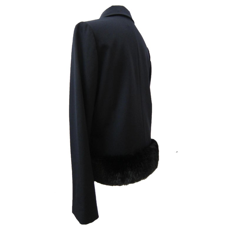 Robe de Chambre Comme des Garcons 1992 dark navy three button knit coat