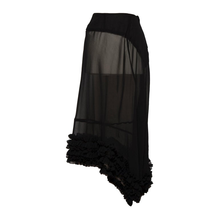 Comme des Garcons Ruffle Black Sheer Skirt AD1998 For Sale at 1stDibs