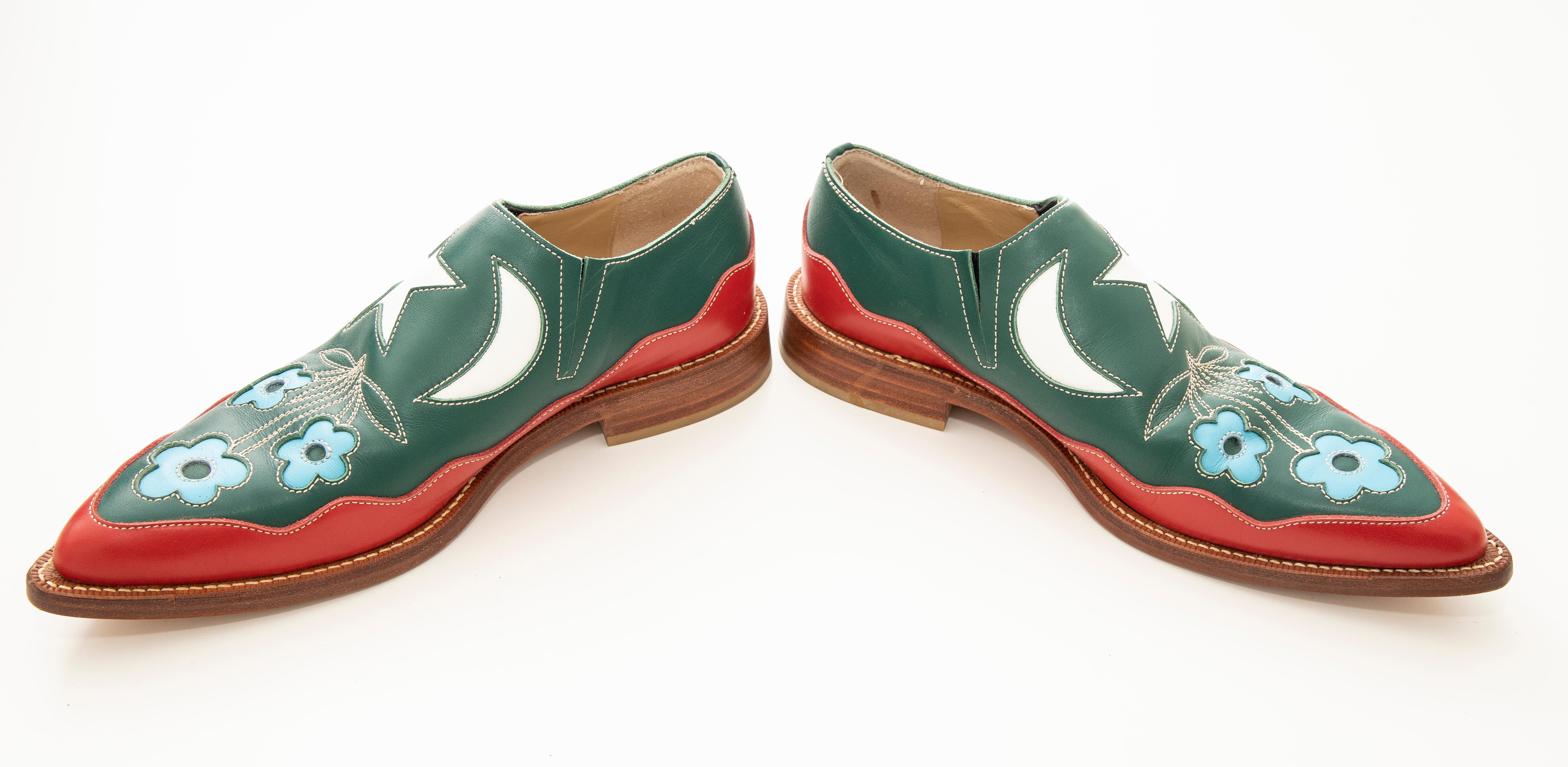 Comme des Garcons Runway Leather Loafers with Stacked Heels , Fall 1998 In Excellent Condition In Cincinnati, OH