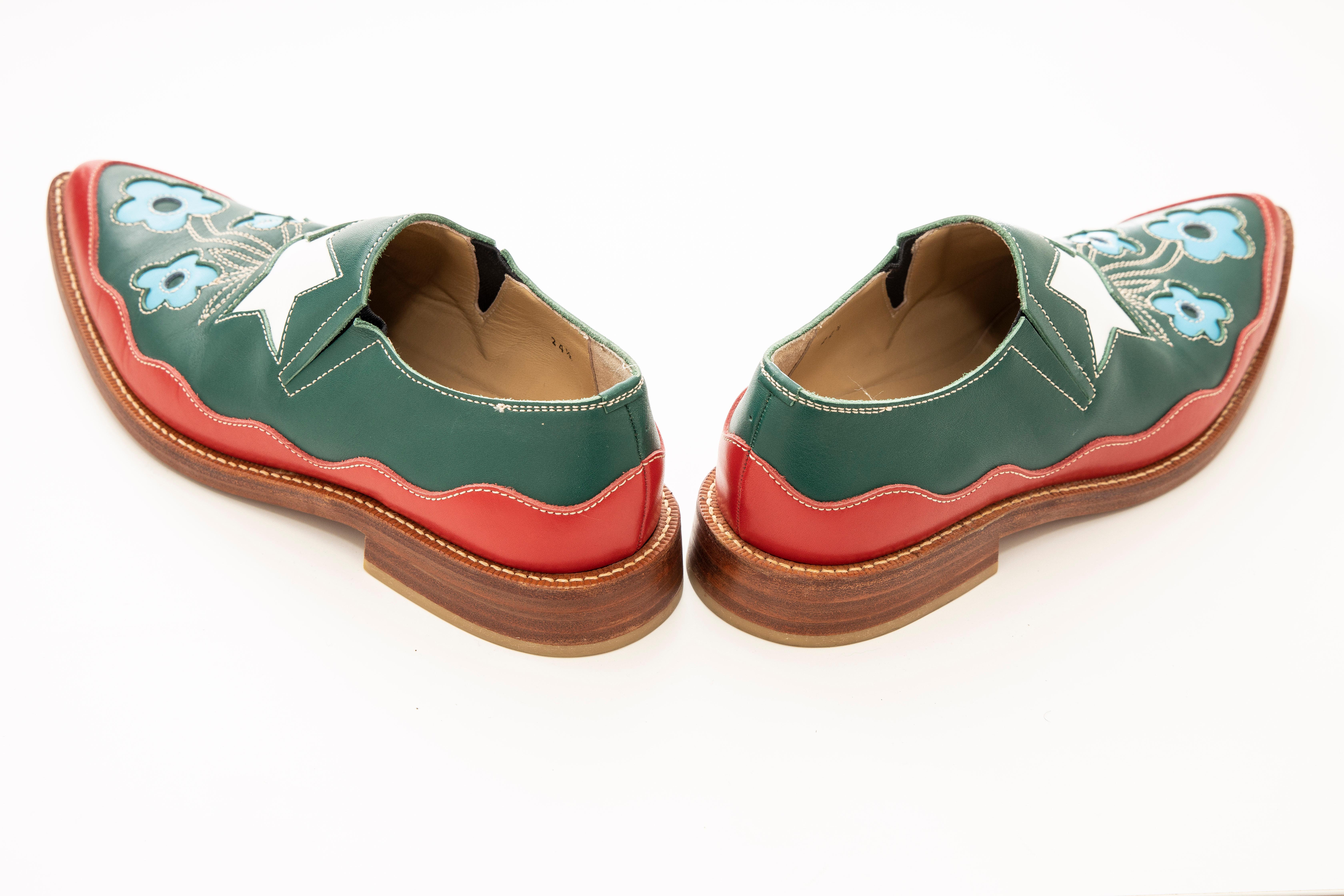 Women's Comme des Garcons Runway Leather Loafers with Stacked Heels , Fall 1998