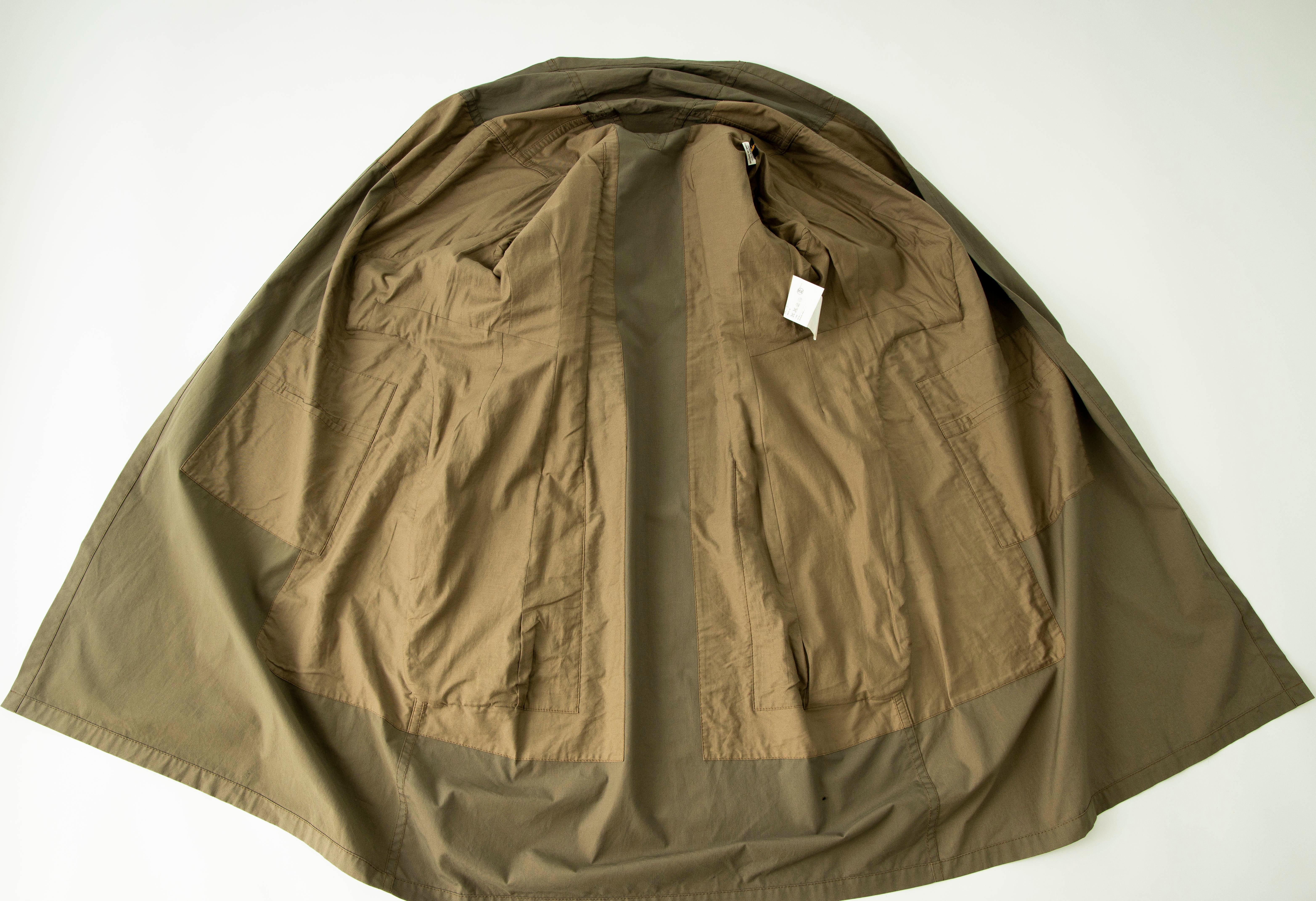 Comme des Garcons Runway Olive Green Black Printed Back Cotton Coat, Fall 2009 11