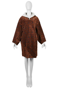 Comme Des Garcons Rust & Black Velvet High Back Collar Dress 1996