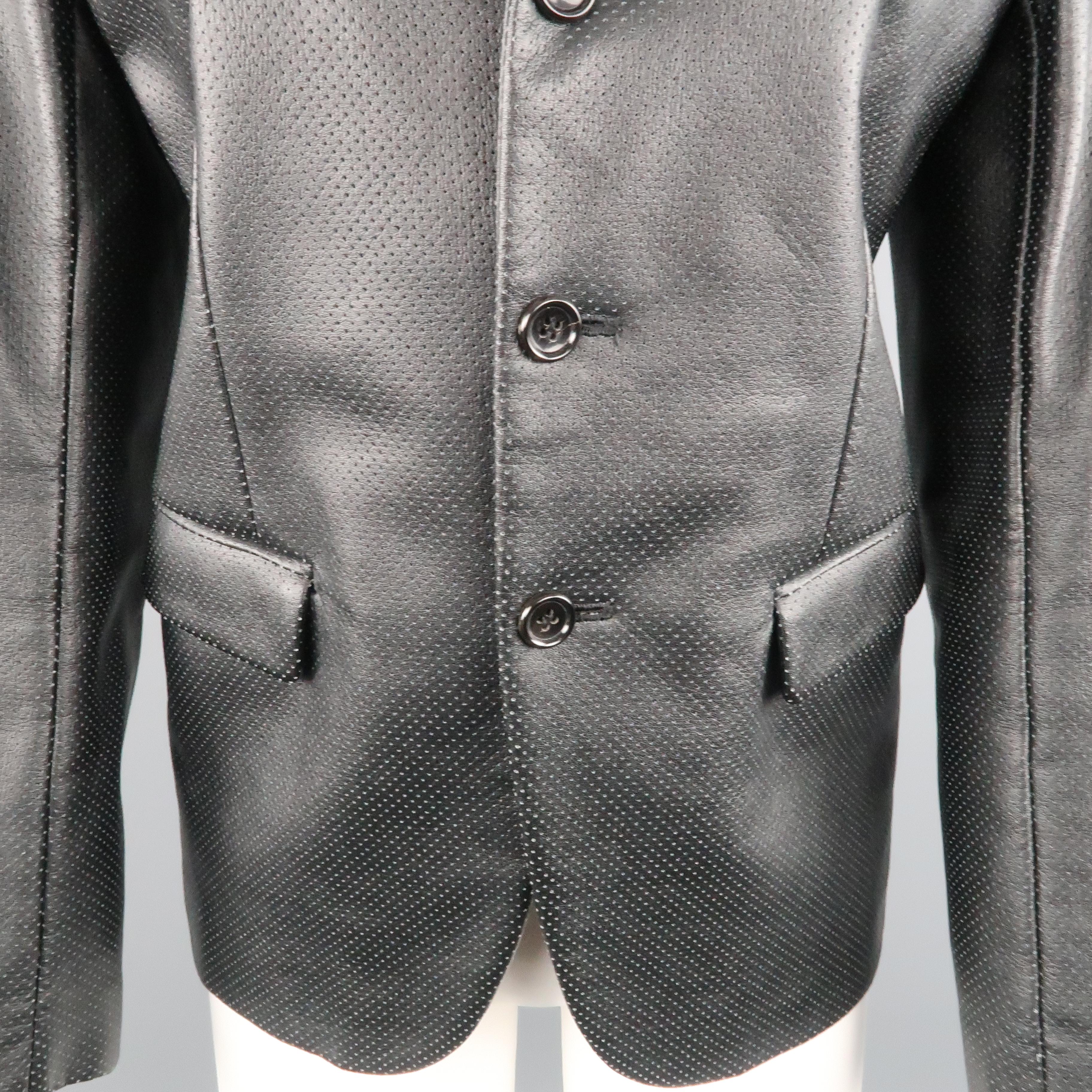 leather lapel blazer