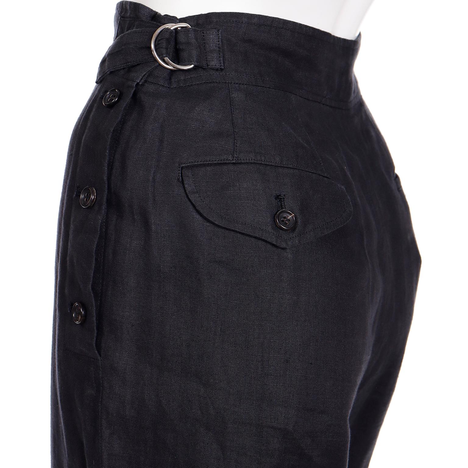 Comme des Garcons S/S 1989 Vintage Black Linen Jacket & Pants Outfit For Sale 13