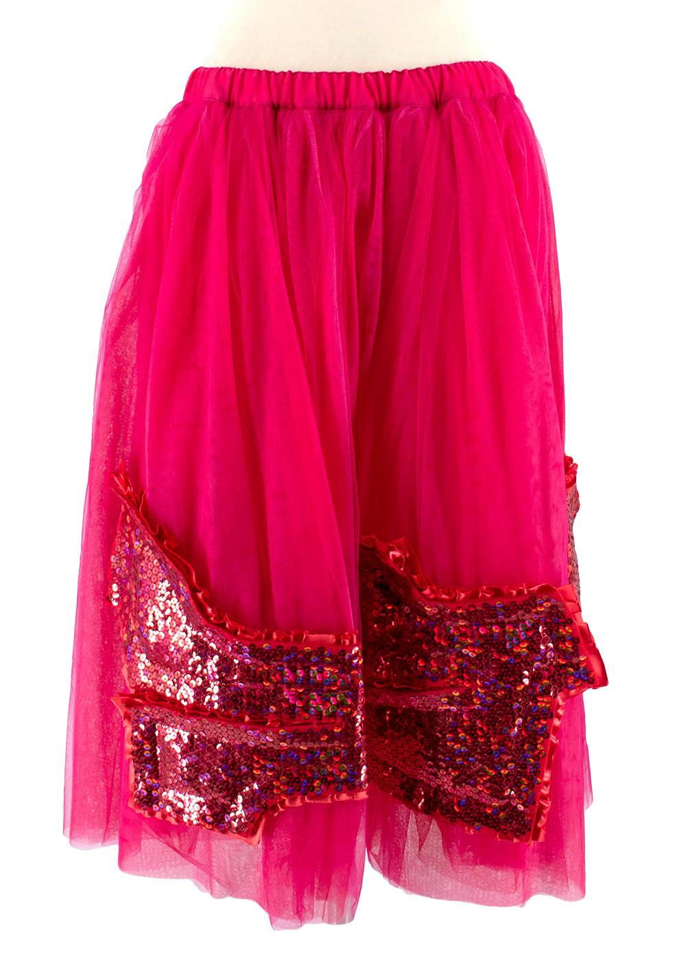 Comme Des Garçons sequinned tulle midi skirt - Size S In New Condition For Sale In London, GB