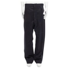 COMME DES GARCONS SHIRT black cotton wide leg low crotch pants JP3 L