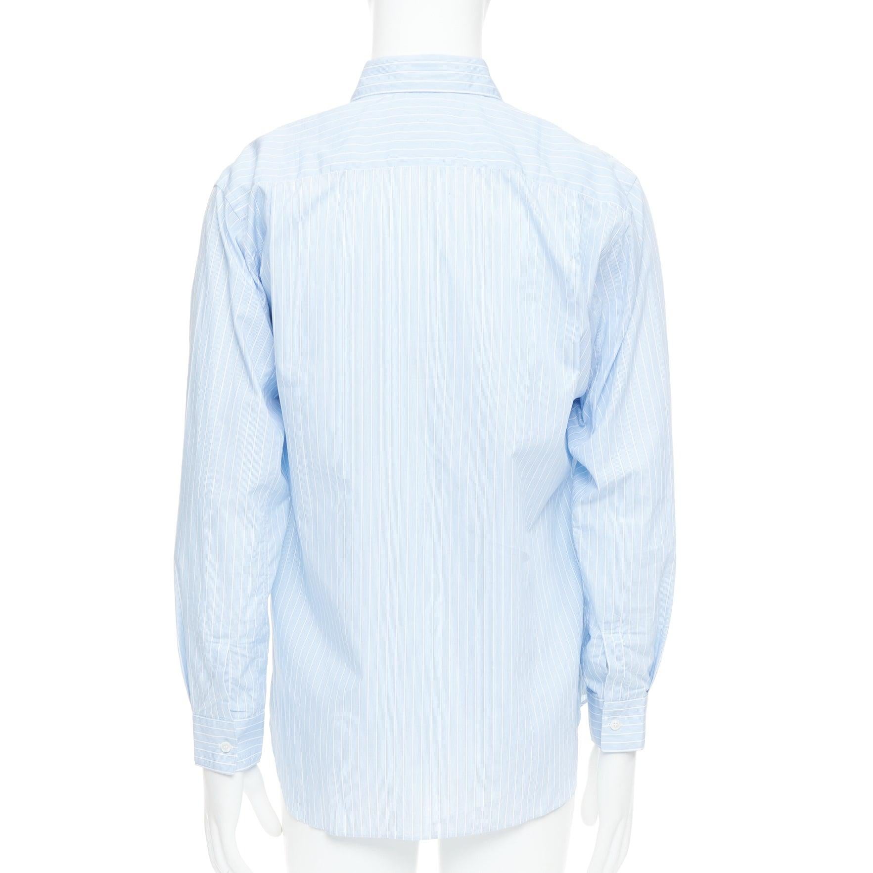 Uomo COMME DES GARCONS CAMICIA camicia a righe bianche e blu con bottoni a forma di fagiolo S.S. White in vendita