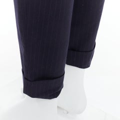 COMME DES GARCONS CAMISETA 100% lana azul marino pantalón de raya diplomática S