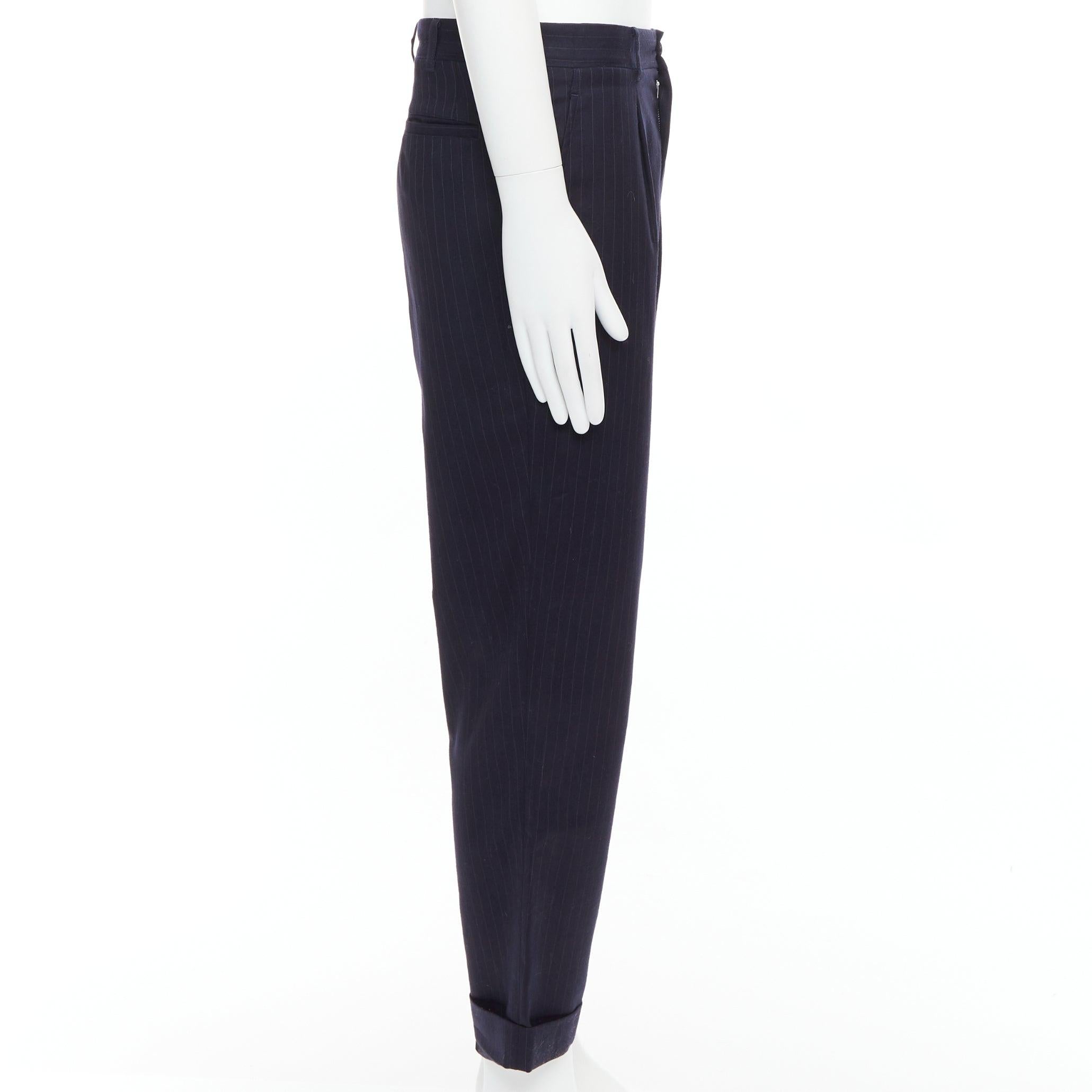 COMME DES GARCONS SHIRT marineblaue Hose mit Nadelstreifen aus 100 % Wolle S im Zustand „Gut“ im Angebot in Hong Kong, NT
