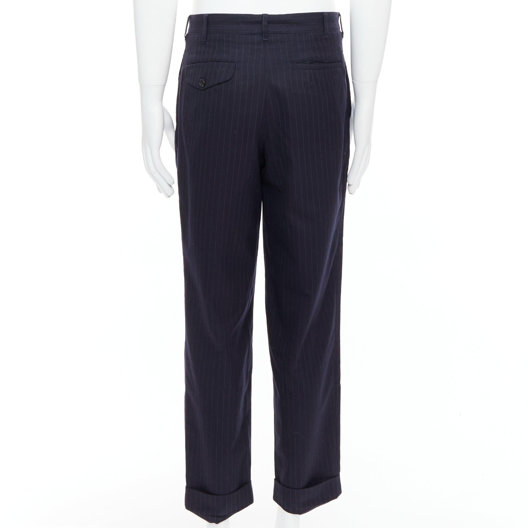 COMME DES GARCONS SHIRT marineblaue Hose mit Nadelstreifen aus 100 % Wolle S Herren im Angebot