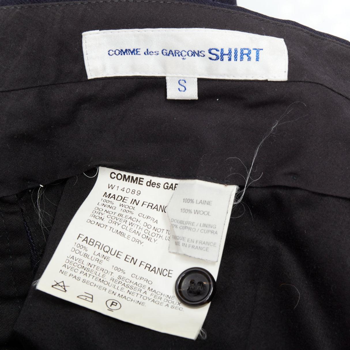 COMME DES GARCONS SHIRT marineblaue Hose mit Nadelstreifen aus 100 % Wolle S im Angebot 3