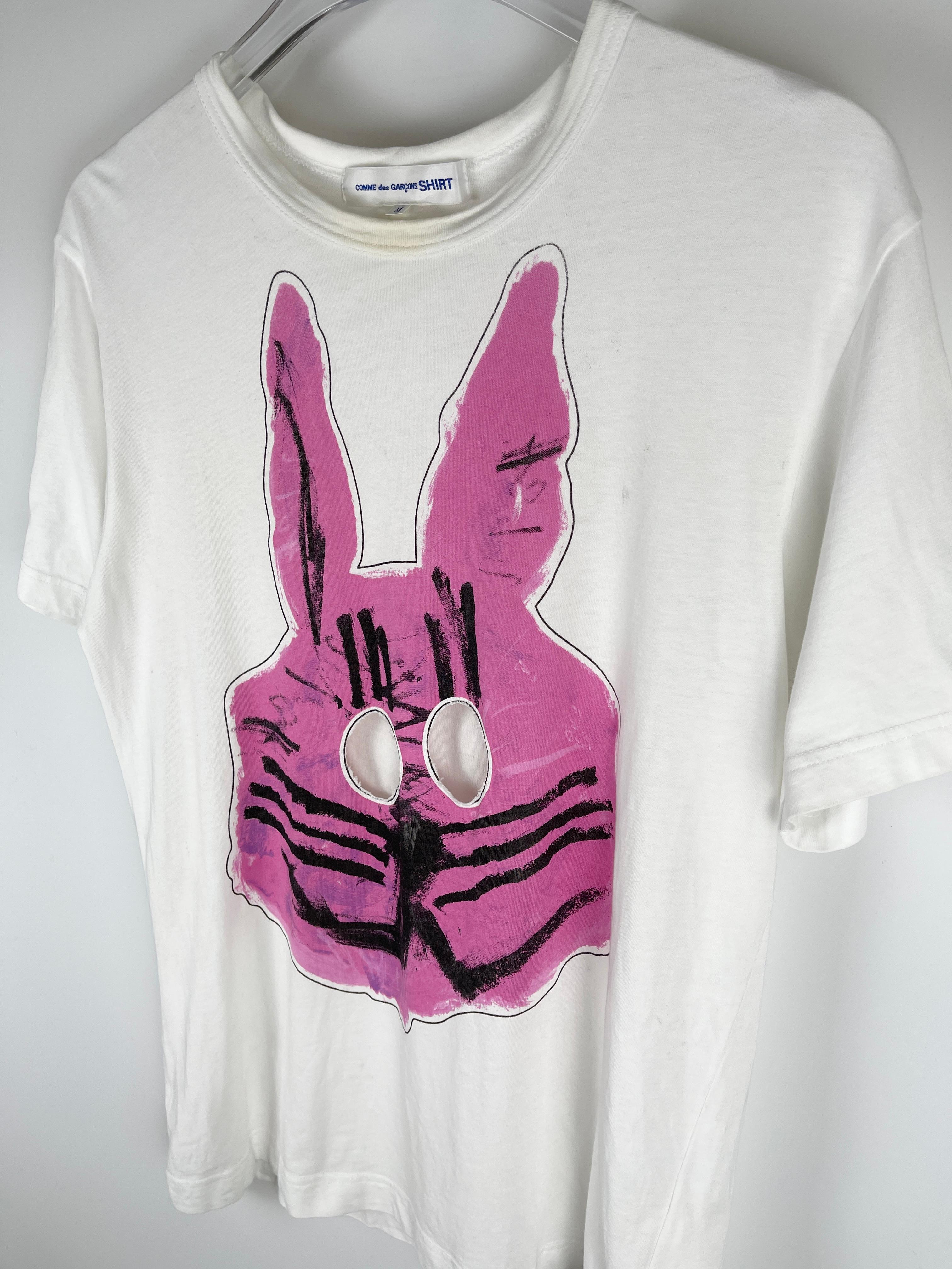 Comme Des Garcons S/S2019 - T-shirt en lapin à découpes en vente 1