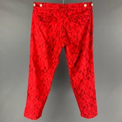 COMME des GARCONS SHIRT Size 34 Red Black Dyed Cotton Casual Pants