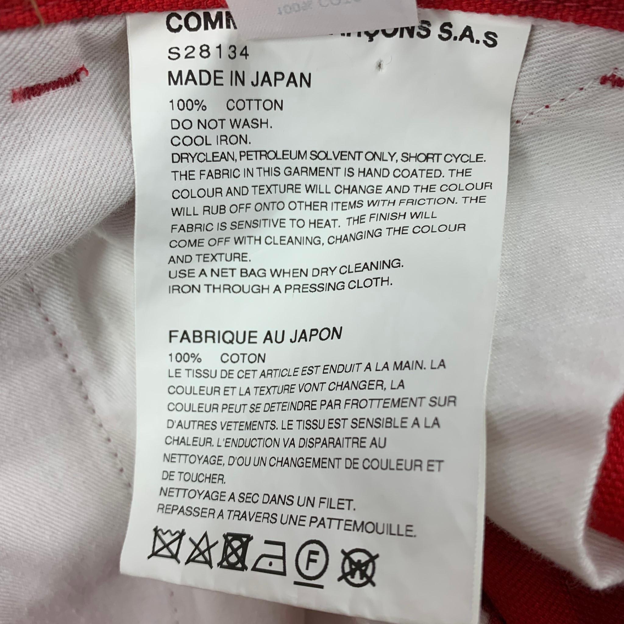 COMME des GARCONS SHIRT Size 34 Red Black Dyed Cotton Casual Pants In Good Condition In San Francisco, CA