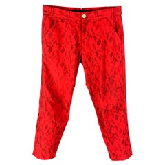 COMME des GARCONS SHIRT Size 34 Red Black Dyed Cotton Casual Pants