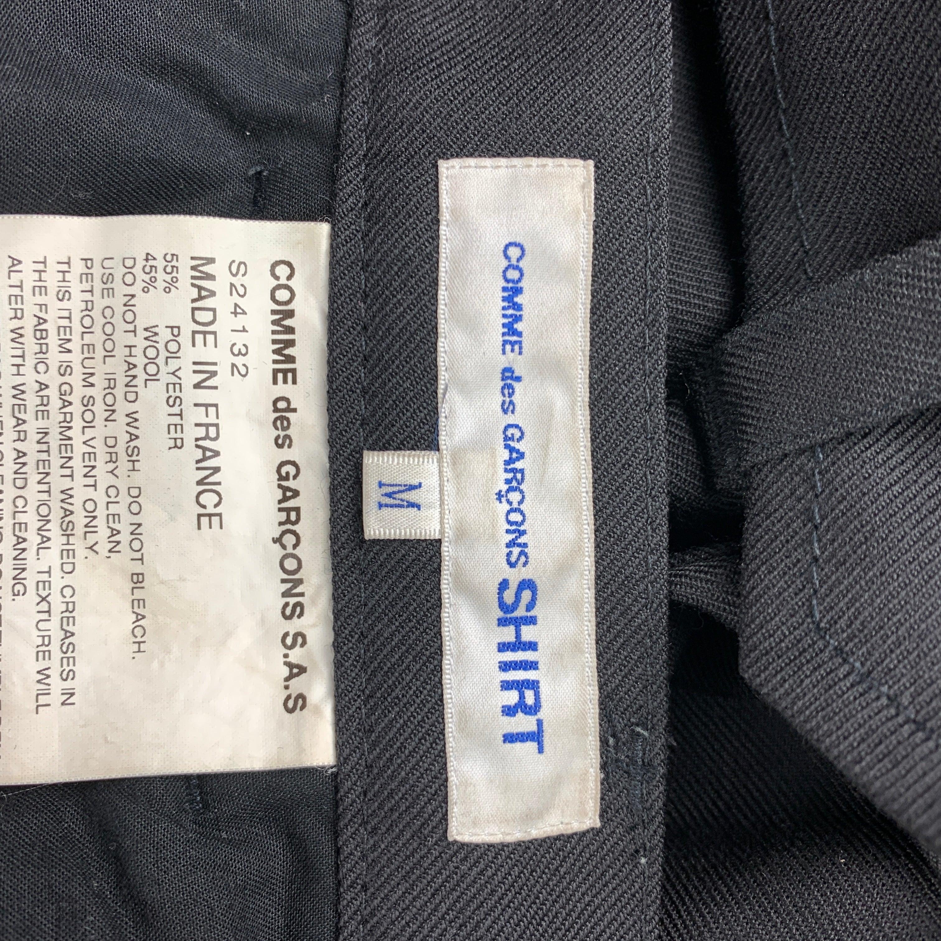 Men's COMME des GARCONS SHIRT Size M Black Polyester/Wool Belted Bondage Casual Pants