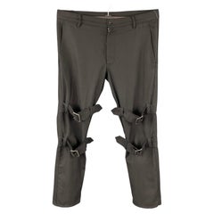 COMME des GARCONS SHIRT Size M Black Polyester/Wool Belted Bondage Casual Pants