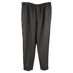 COMME des GARCONS SHIRT Size M Black Wool Blend Twill Elastic Waist Pants