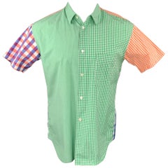 COMME des GARCONS SHIRT Taille M Chemise à manches courtes en coton à carreaux multicolores