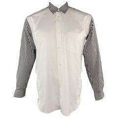 COMME des GARCONS SHIRT Size M White & Black Cotton Long Sleeve Shirt