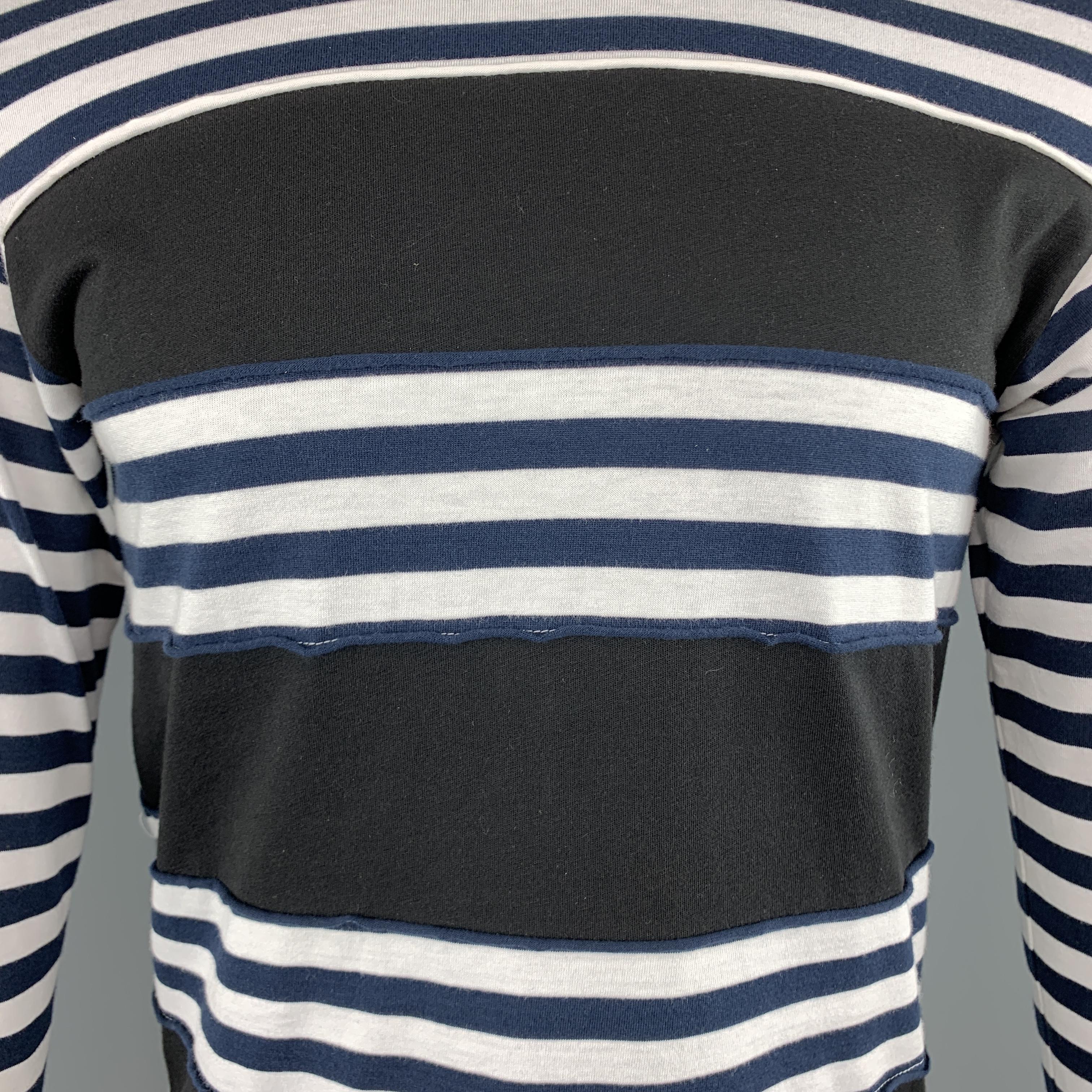 black and white striped long sleeve shirt