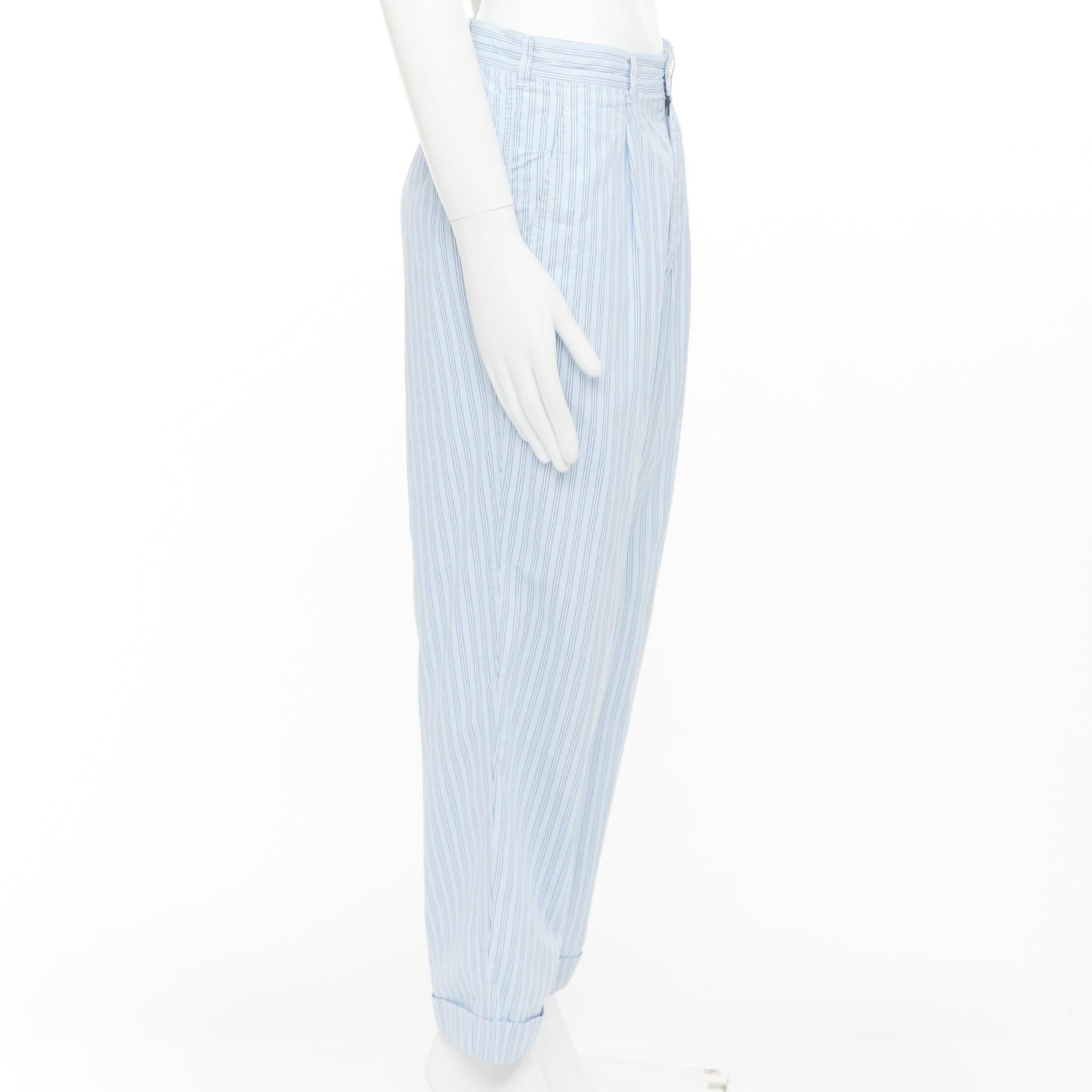 COMME DES GARCONS Pantalones de popelín de algodón a rayas de cintura media estilo pijama S en Bastante bueno estado para la venta en Hong Kong, NT