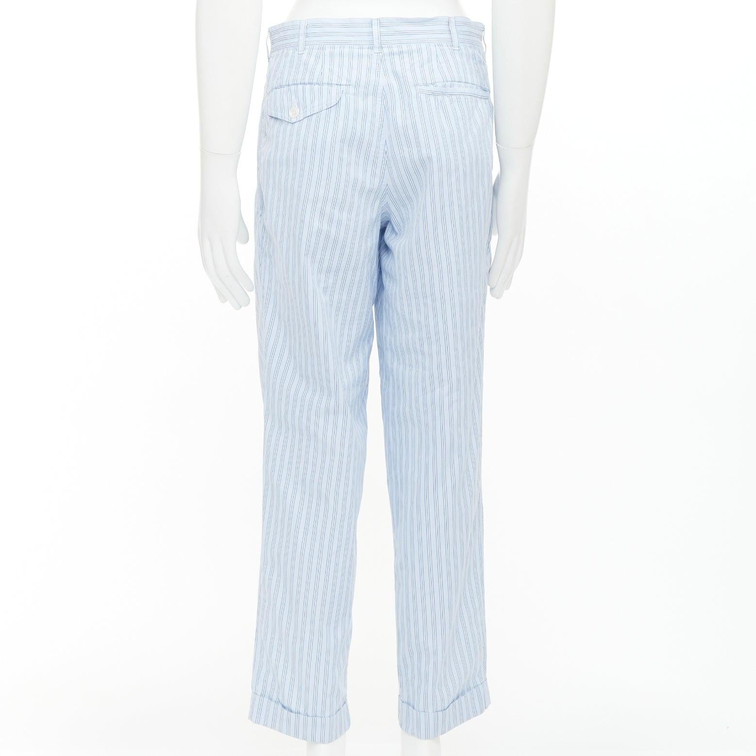 De los hombres COMME DES GARCONS Pantalones de popelín de algodón a rayas de cintura media estilo pijama S en venta