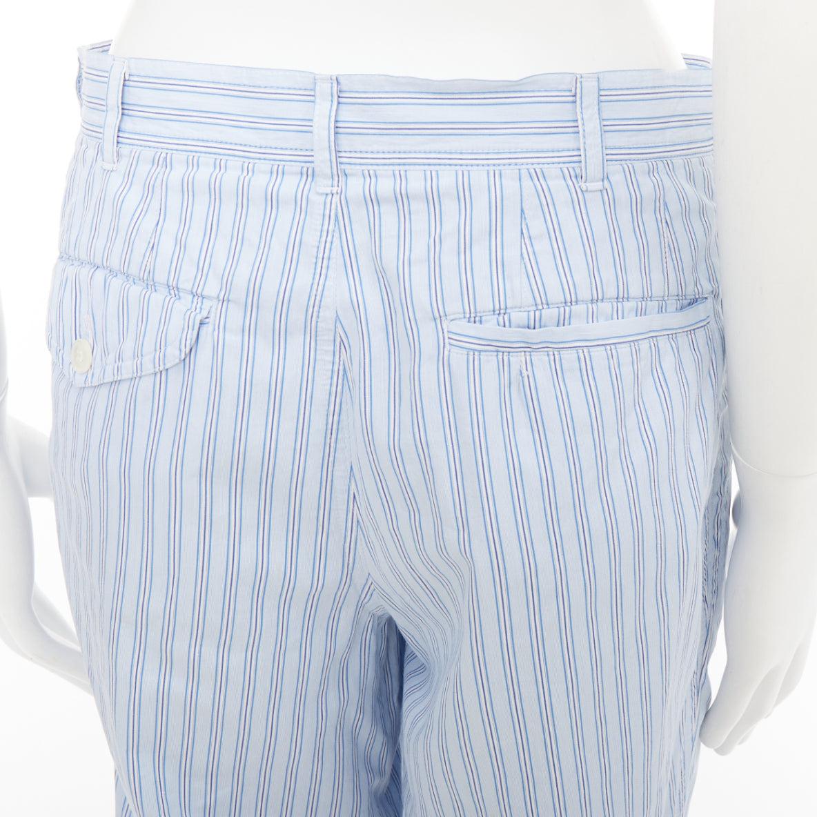 COMME DES GARCONS Pantalones de popelín de algodón a rayas de cintura media estilo pijama S en venta 2