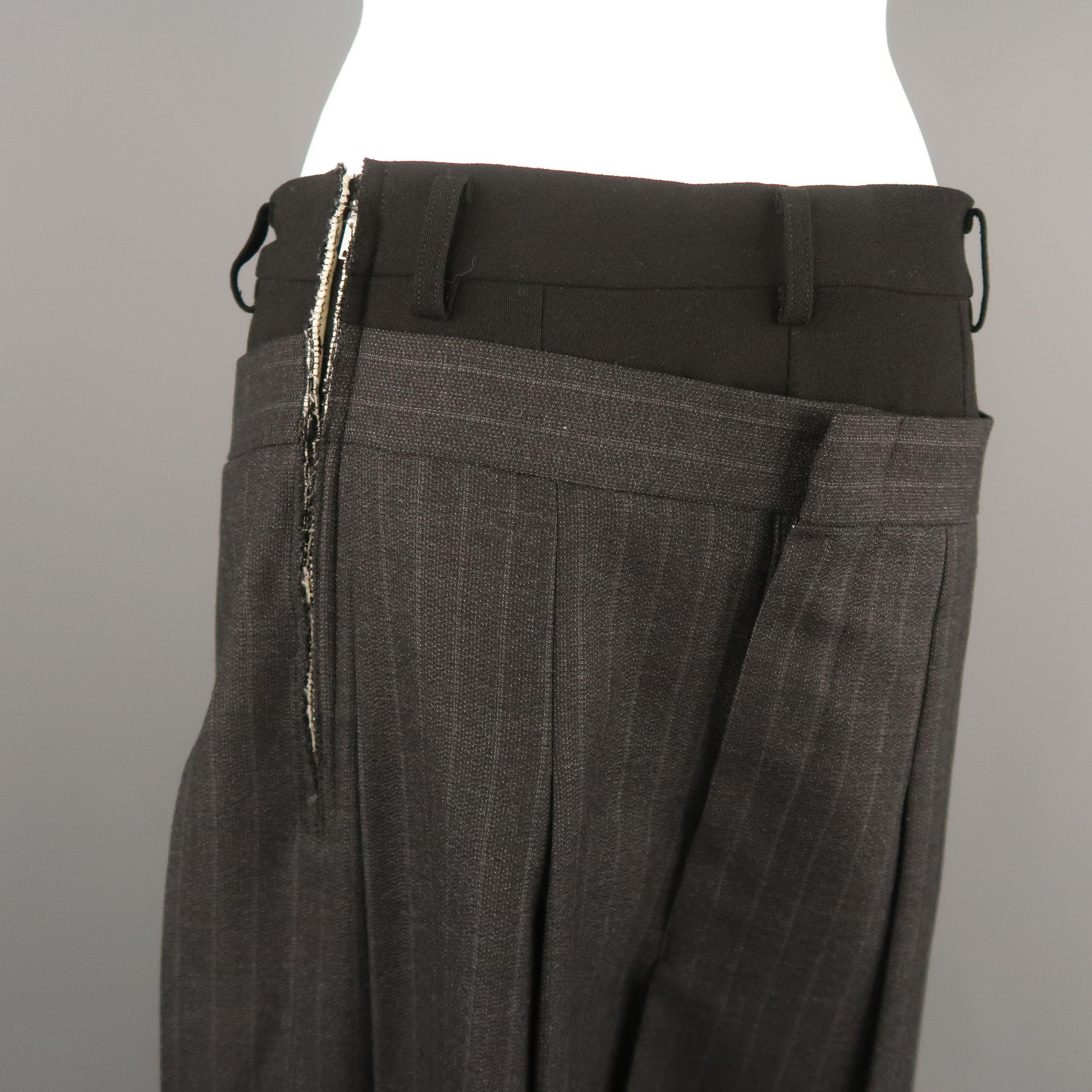 COMME des GARCONS Size M Black & Grey Fall 2004 Pleated Skirt Pants In Excellent Condition In San Francisco, CA