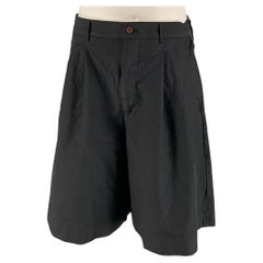 COMME des GARCONS Size M Black Polyester Pleated Shorts