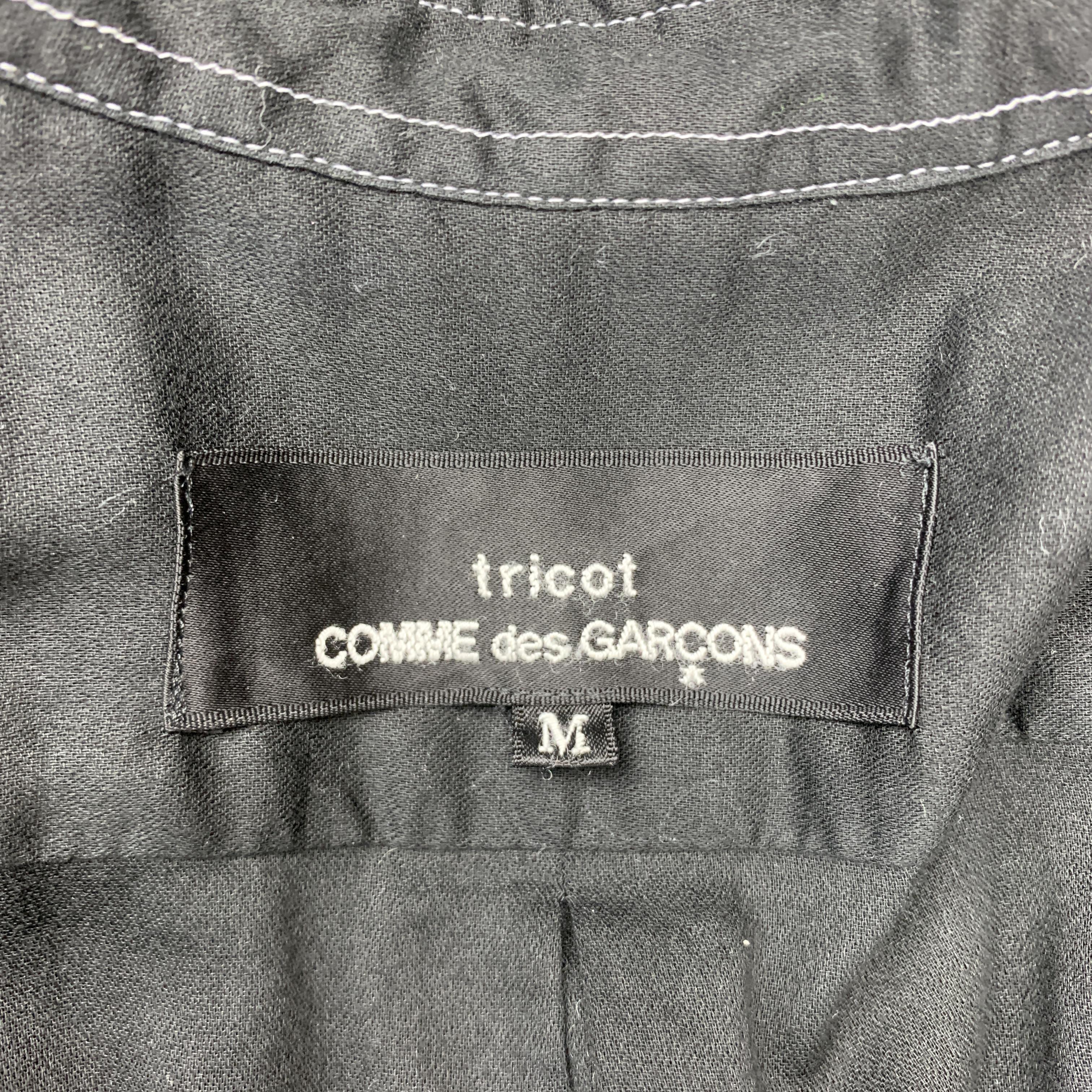 COMME des GARCONS Size M Black Sheer Cotton Contrast Stitch Oversized Dress 1