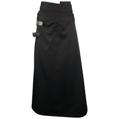 COMME des GARCONS Size M Black Twill Fall 2000 Wrap Skirt